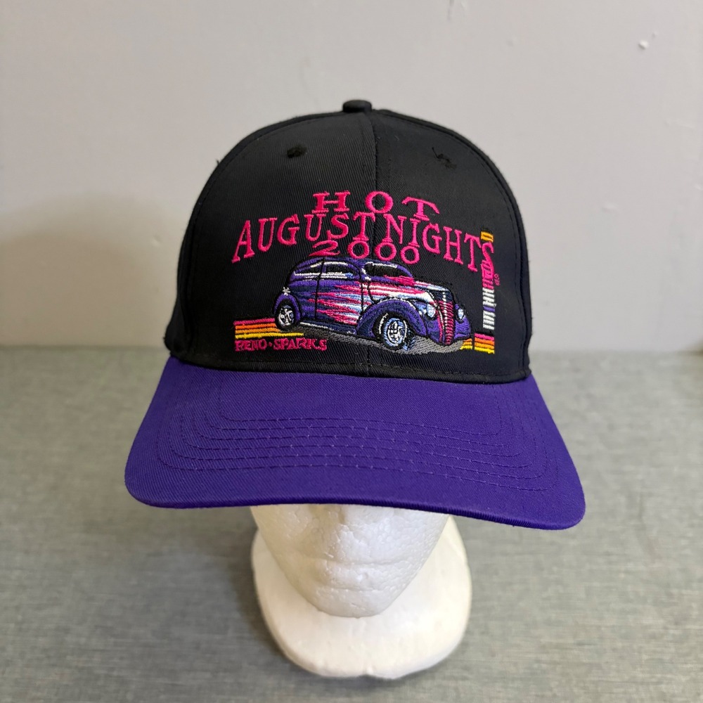 Hot August Nights‎ Hat Mens OSFA Black Purple 2000 Reno Sparks Snapback Vintage